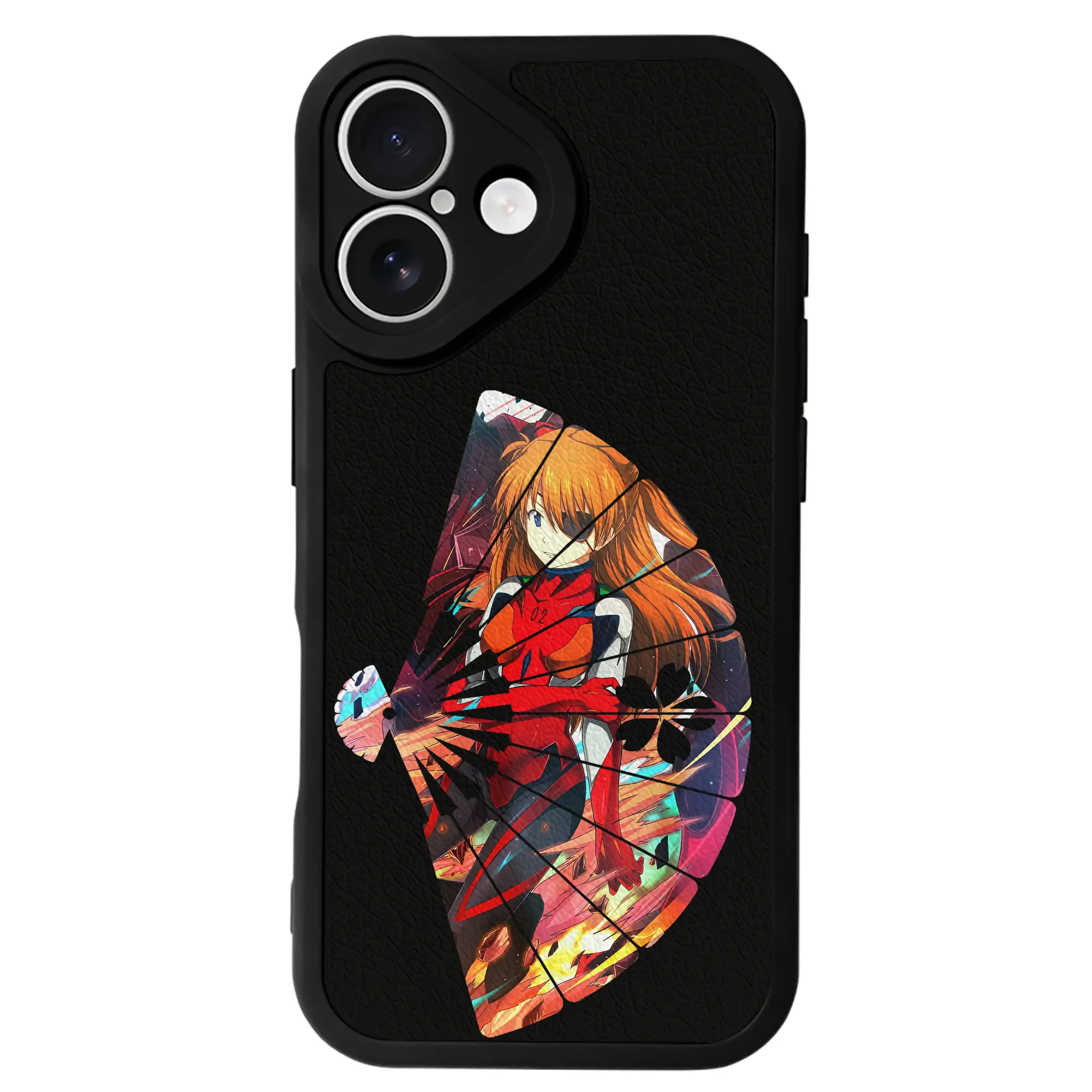 エヴァンゲリオン グッズ,アスカ·ラングレー - IPhone 16シリーズ対応 ・ シリコンスマホケース ・ レザー調 ・ 高精度フィット ・ 耐衝撃 ・ ワイヤレス充電対応 ・ 精密カット